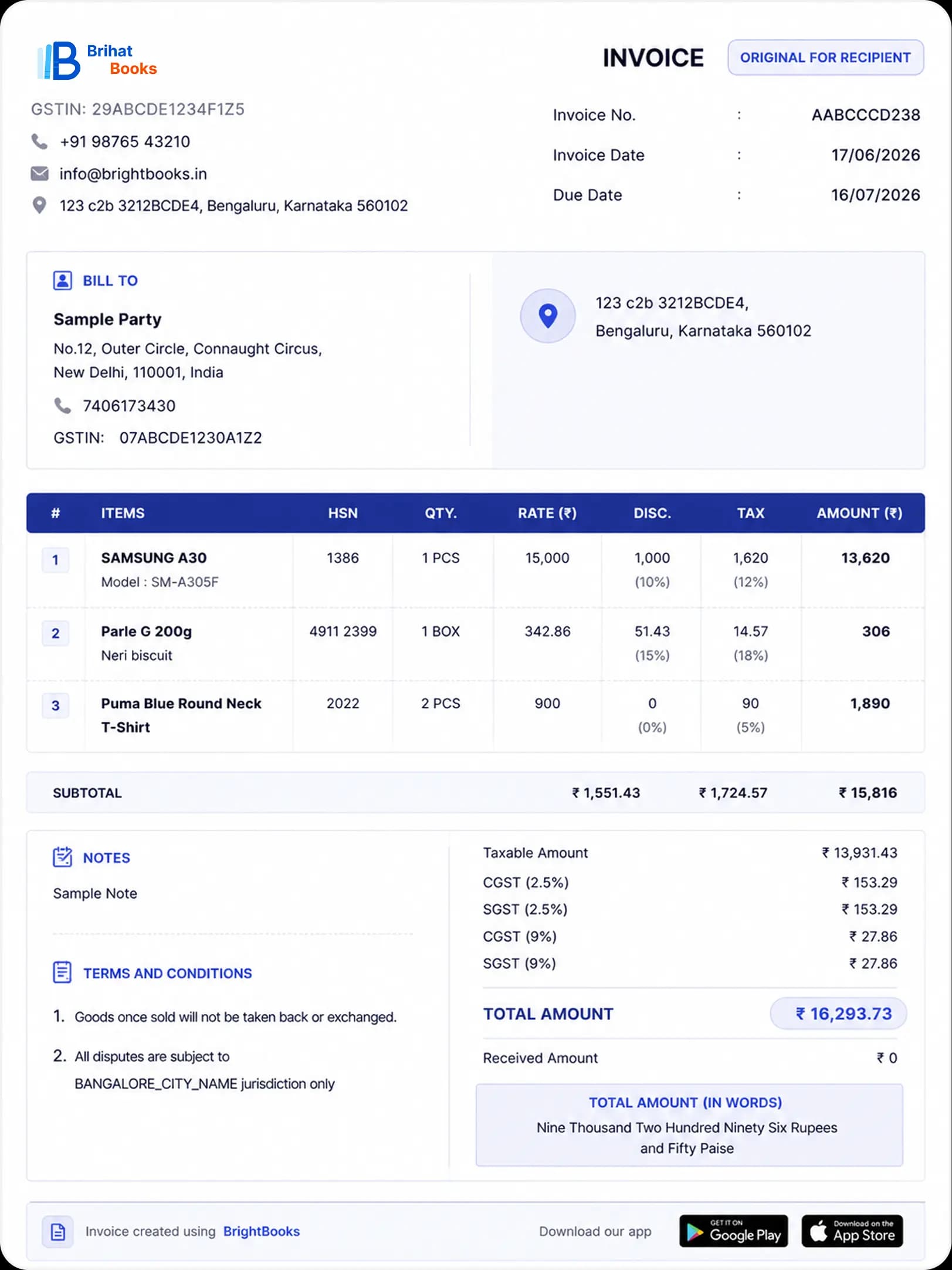 Invoice template 6
